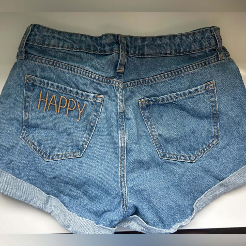 Wild Fable “Happy” Medium Wash High Rise Mom Jean Shorts